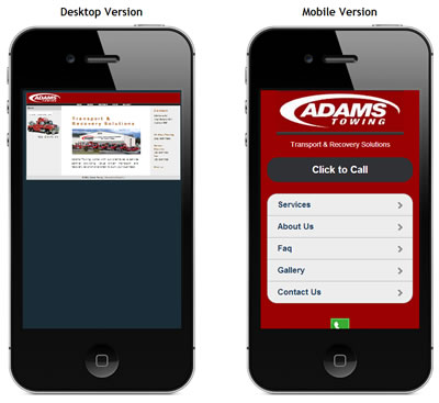 Mobile Website for Towing Service